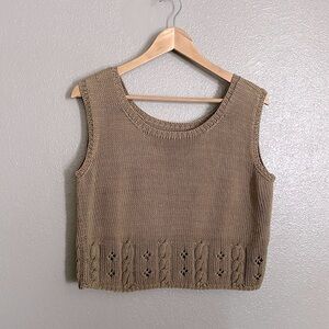 Earthy stretch knit cropped tank